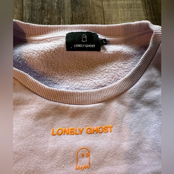 Lonely Ghost Lavender Orange Text Me When You're Home Crewneck Large - Picture 2 of 4